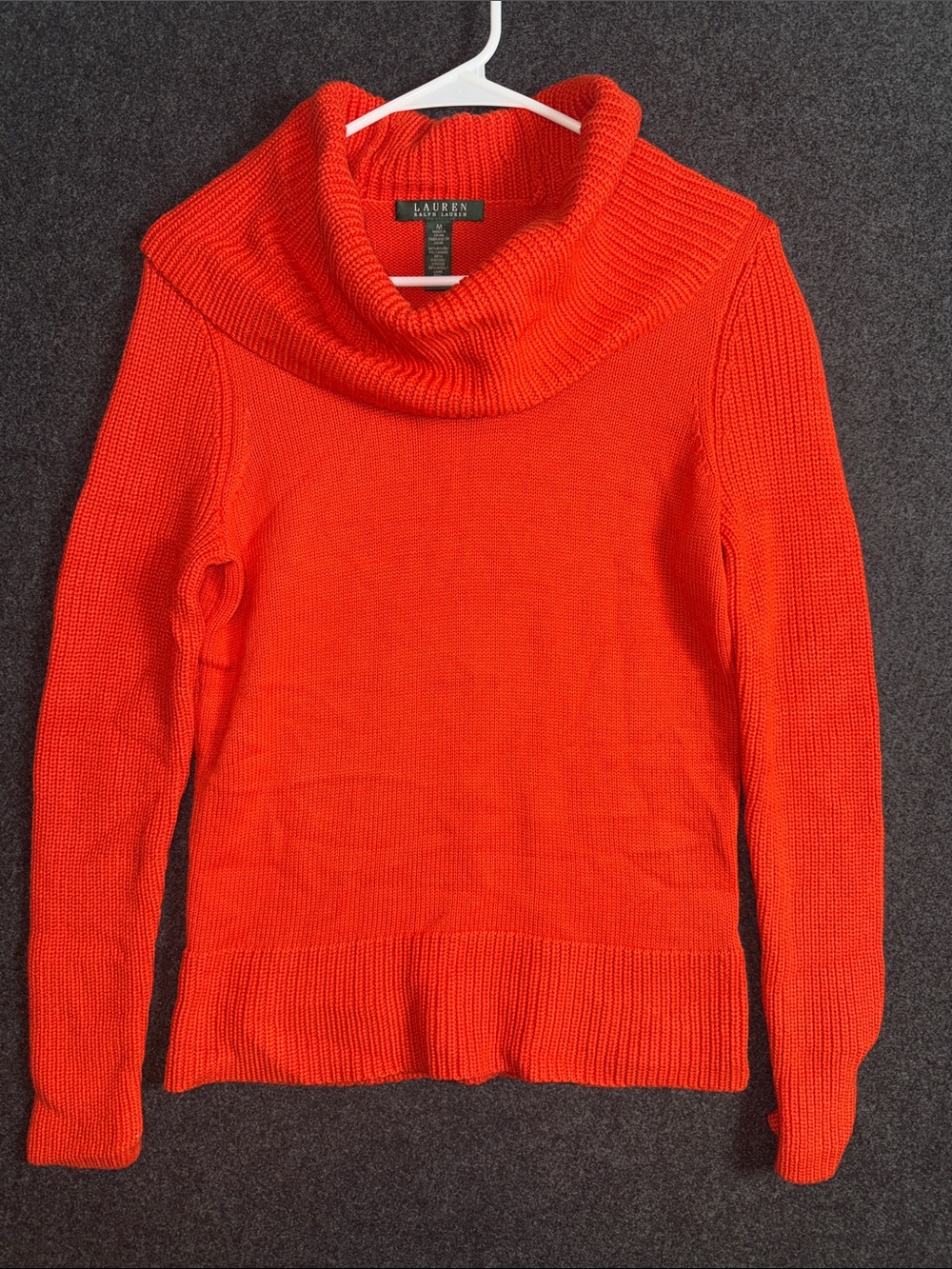 Lauren Ralph Lauren Bright Orange Cowl Neck Sweater